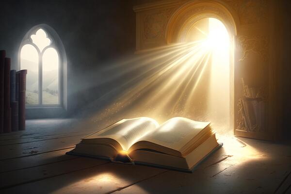 holy-bible-sacred-ancient-book-illuminated-by-miracle-of-light-faith-and-religion-concept-generative-ai-photo